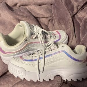 Avia white platform hologram shoes sneakers size 9